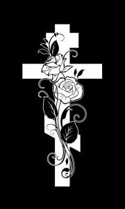 Гравировка креста с розами на памятник КРН 19