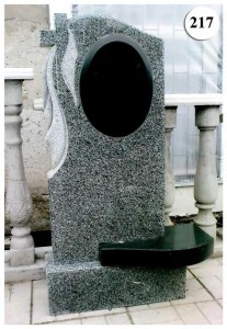 Стандартный памятник из серого и черного гранита №217