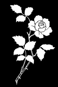 Гравировка ветки с розой ЦВ34