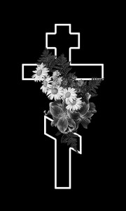 Гравировка креста с цветами КРН21
