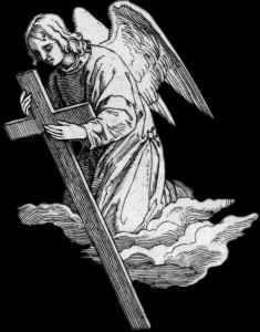 Гравировка ангела с крестом РС13