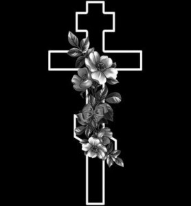 Гравировка креста и цветов для памятника КРН23
